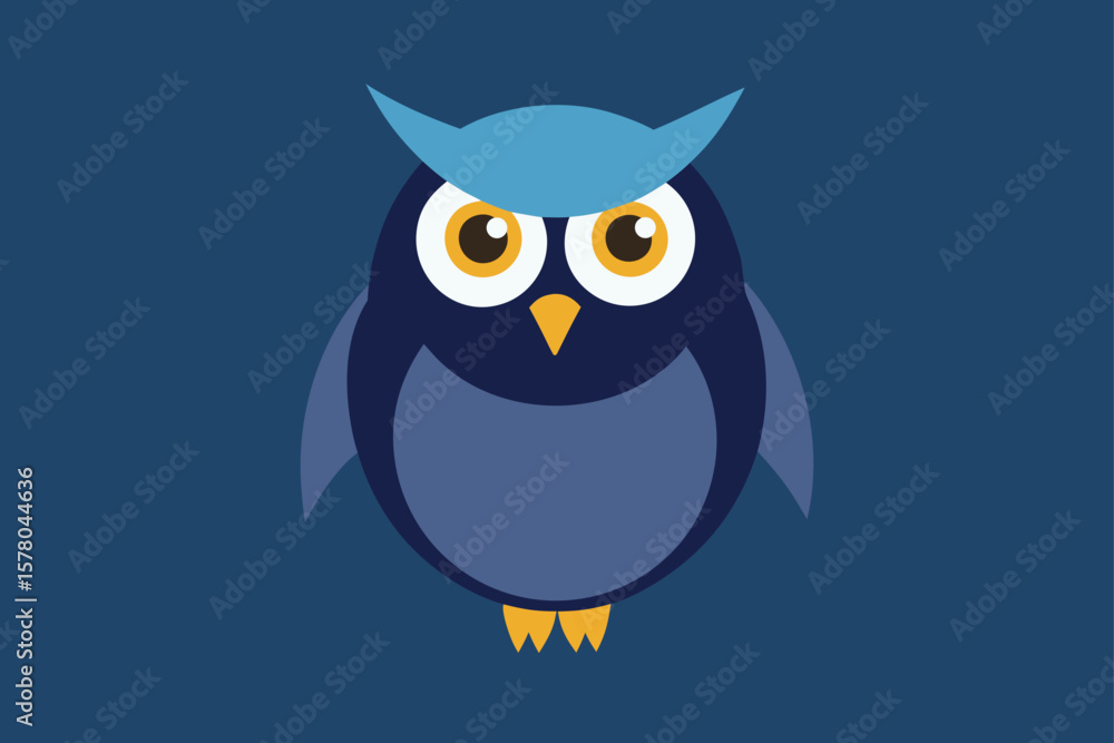 Obraz premium A Vector Cartoon Night Owl Vector Illustration