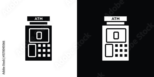 ATM machine icon symbol. Vector icon in trendy flat design