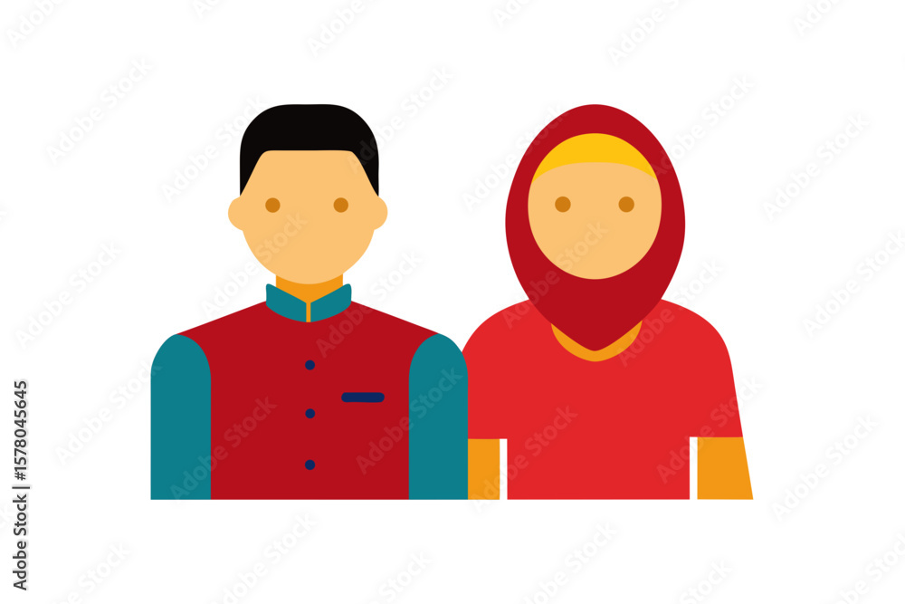 Obraz premium Couple Wear Malaysia Malaysian Traditional Clothing