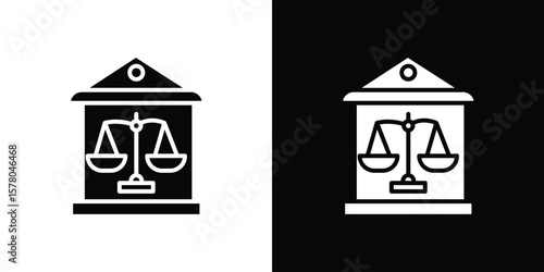 Courthouse icon symbol. Vector icon in trendy flat design