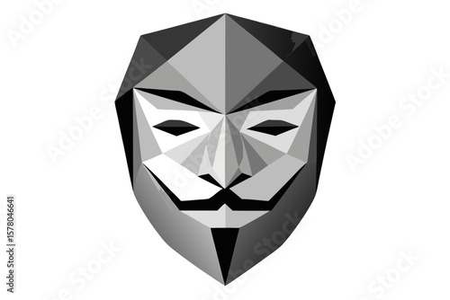 Abstract Polygonal Anonymous Mask Vector White Background
