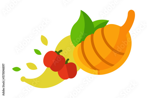 Cornucopia Style Fruit Explosion From A Horn