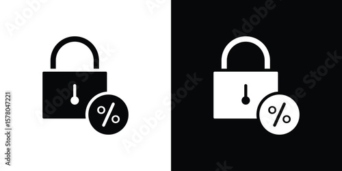 Fixed rate mortgage icon symbol. Vector icon in trendy flat design