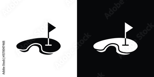 Golf yard icon symbol. Vector icon in trendy flat design
