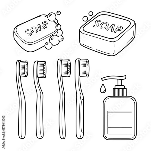 Toothbrushes soap dispenser and soap bars for hygiene and care