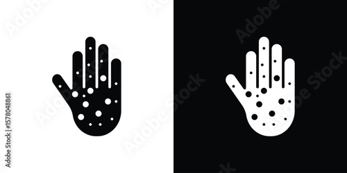 Rash hand icon symbol. Vector icon in trendy flat design