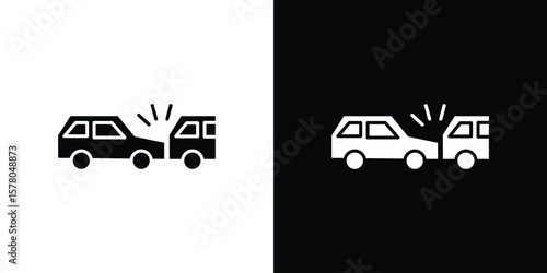 Rear end collision icon symbol. Vector icon in trendy flat design