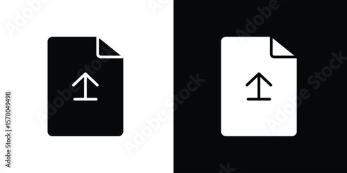 Upload file icon symbol. Vector icon in trendy flat design