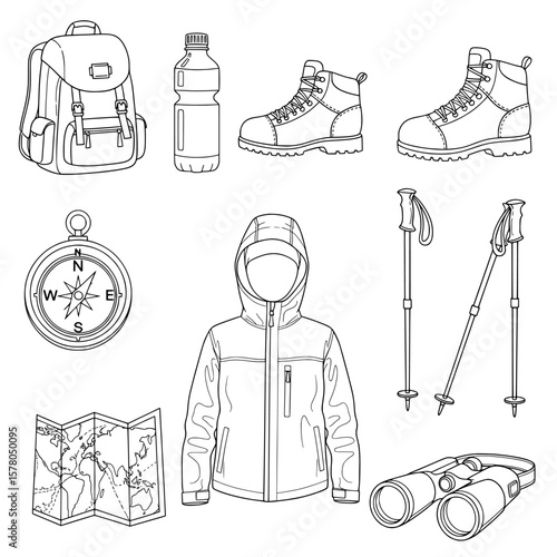 outdoor adventure equipment and apparel for hiking and exploration