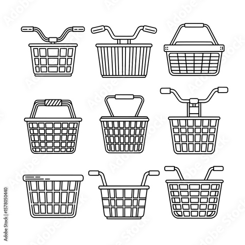 Collection of shopping baskets in various styles and sizes