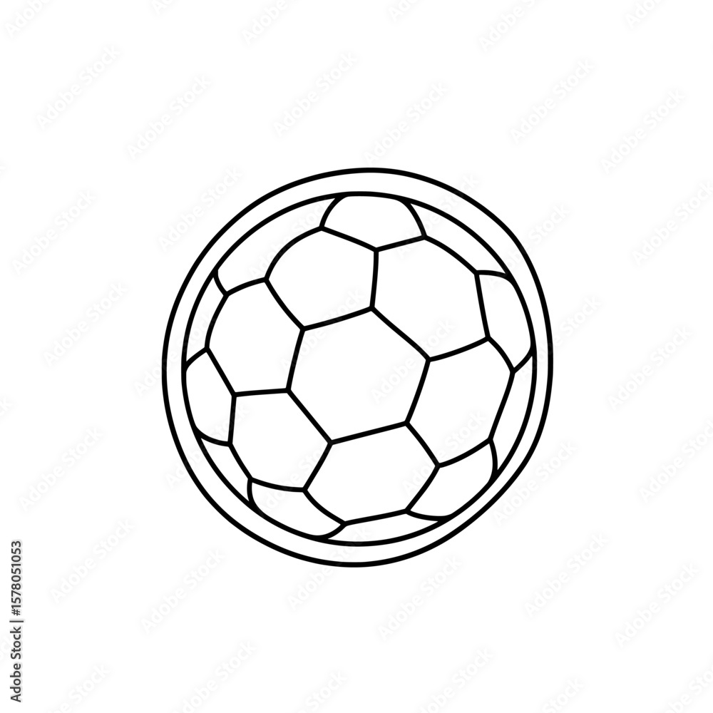 Obraz premium Soccer ball outline with seam pattern for sports branding