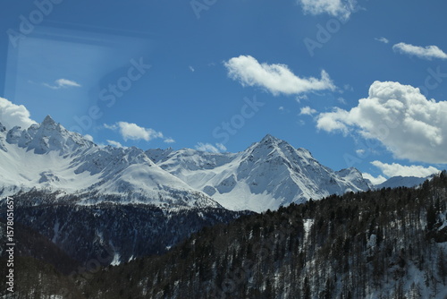 snow covered mountains