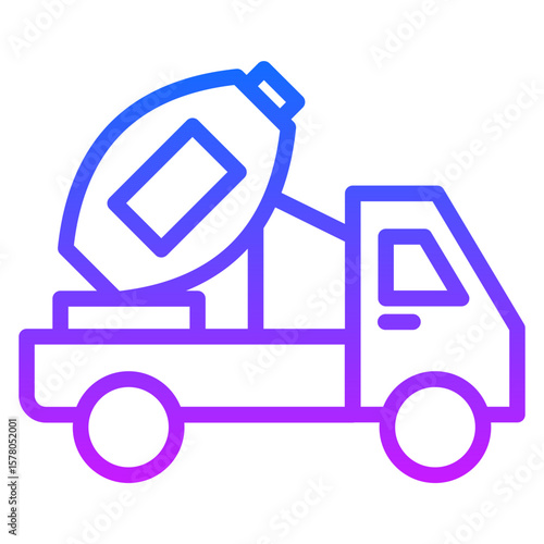 Conscrete Mixer Truck Vector Icons