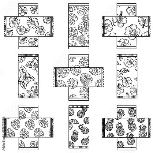 Tropical flower and leaf pattern for summer background design