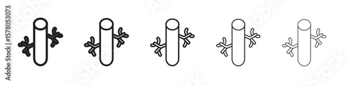 Blood vessel icon line art vector collection on white background