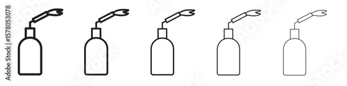 Blowtorch icon line art vector collection on white background