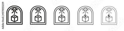 Business incubator icon line art vector collection on white background