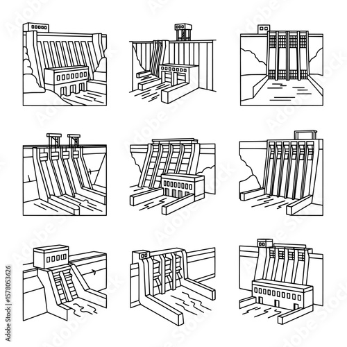 Dam and hydroelectric power plant structures