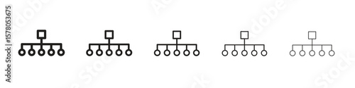 classification icon line art vector collection on white background