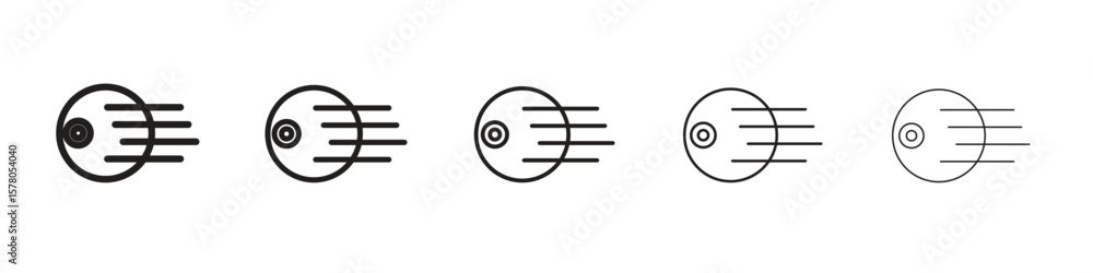 Death star icon line art vector collection on white background