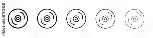 DVD icon line art vector collection on white background