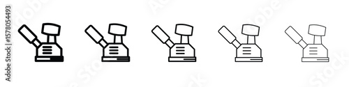 Floor sanding machine icon line art vector collection on white background