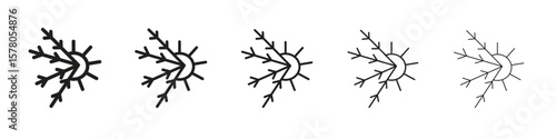 Hot and cold icon line art vector collection on white background