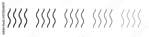 Hot icon line art vector collection on white background
