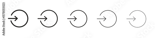 Inside icon line art vector collection on white background