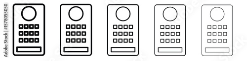 Intercom icon line art vector collection on white background