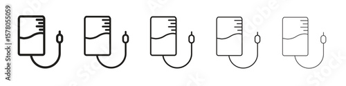 Intravenous icon line art vector collection on white background