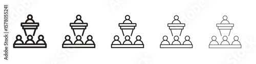 Lecture icon line art vector collection on white background