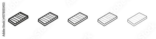 Mattress icon line art vector collection on white background