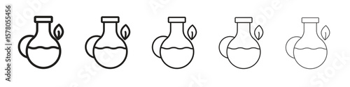 Massage oil icon line art vector collection on white background