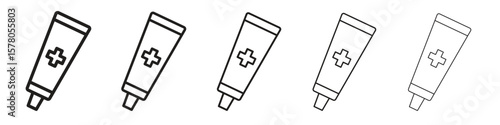 Ointment icon line art vector collection on white background