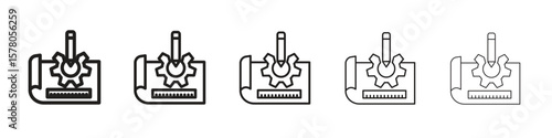 Prototyping icon line art vector collection on white background