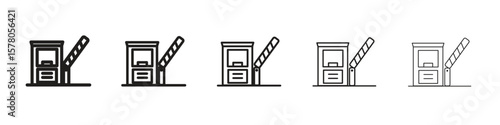 Road toll icon line art vector collection on white background