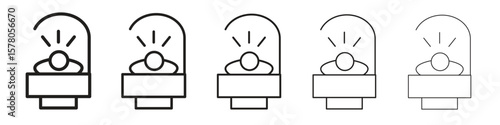 Solarium icon line art vector collection on white background