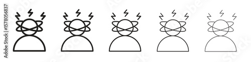 Stress icon line art vector collection on white background