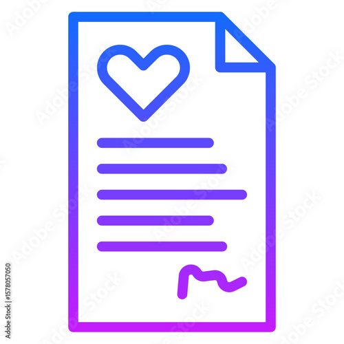 Wedding Certificate Vector Icons