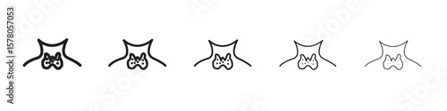 Thyroid icon line art vector collection on white background