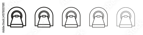 Tomography icon line art vector collection on white background