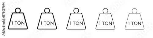 Tonne icon line art vector collection on white background