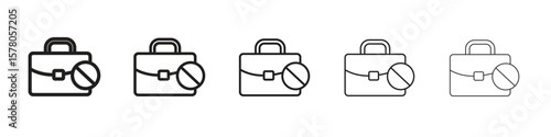 Unemployment icon line art vector collection on white background