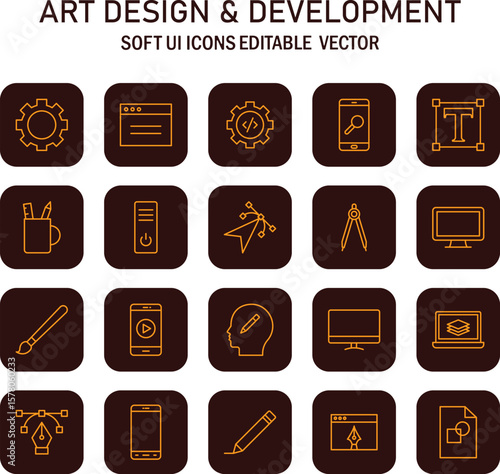 Geometric abstraction showcasing versatile digital design elements for software interface development projects and
