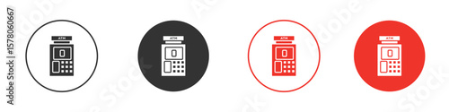 ATM machine icon pack. Clipart Vector design