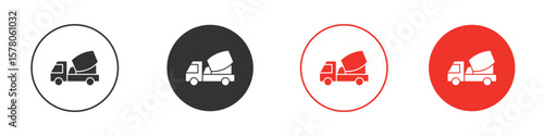 Cement truck icon pack. Clipart Vector design