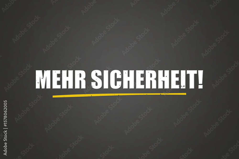 Obraz premium Mehr Sicherheit (More security) - A blackboard with white text.