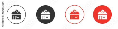 Mortgage rate icon pack. Clipart Vector design