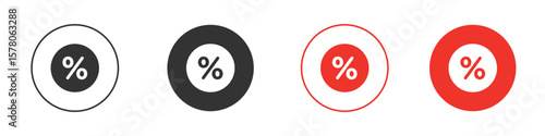 Percent icon pack. Clipart Vector design
